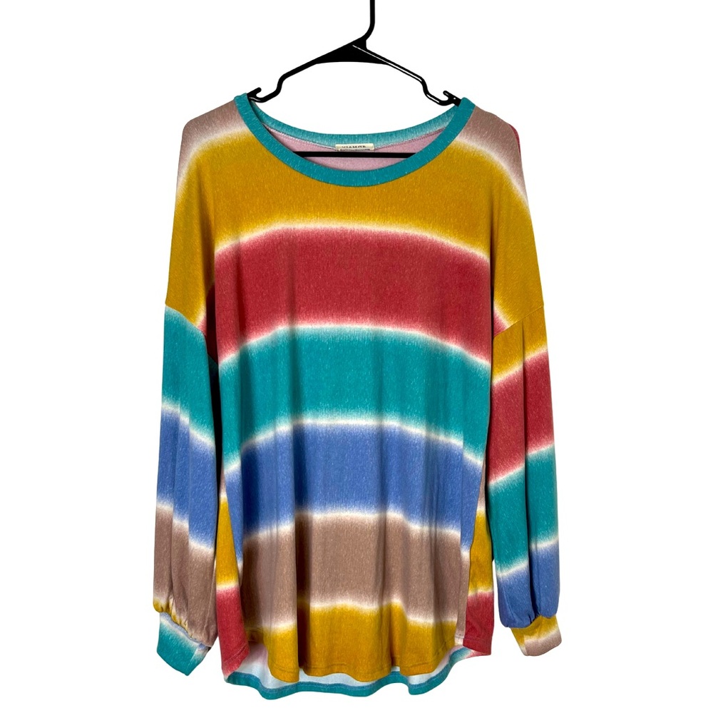 Viamor Women’s Multicolor Striped Long Sleeve Top